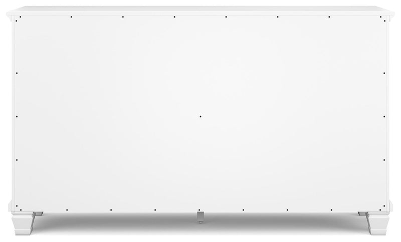 Fortman White King Panel Bed, Dresser and 2 Nightstands - B680B15