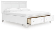 Fortman White King Panel Storage Bed - B680B22