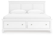 Fortman White King Panel Storage Bed - B680B22