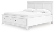 Fortman White King Panel Storage Bed - B680B22