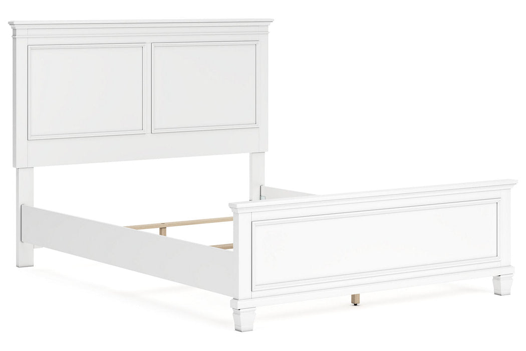 Fortman White Queen Panel Bed - Gate FurnitureQueen Bed