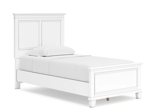 Fortman White Twin Panel Bed - Gate FurnitureTwin Bed