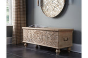 Fossil Ridge Beige Storage Bench - Lara FurnitureAccent Bench