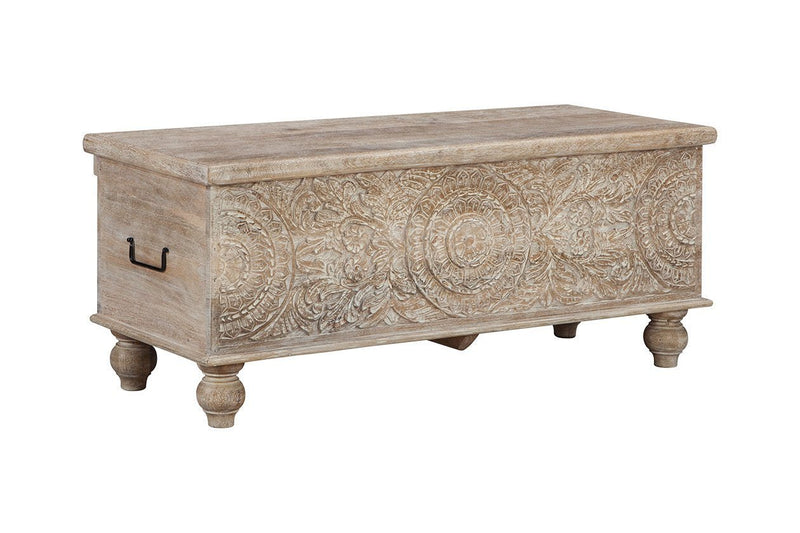 Fossil Ridge Beige Storage Bench - Lara FurnitureAccent Bench