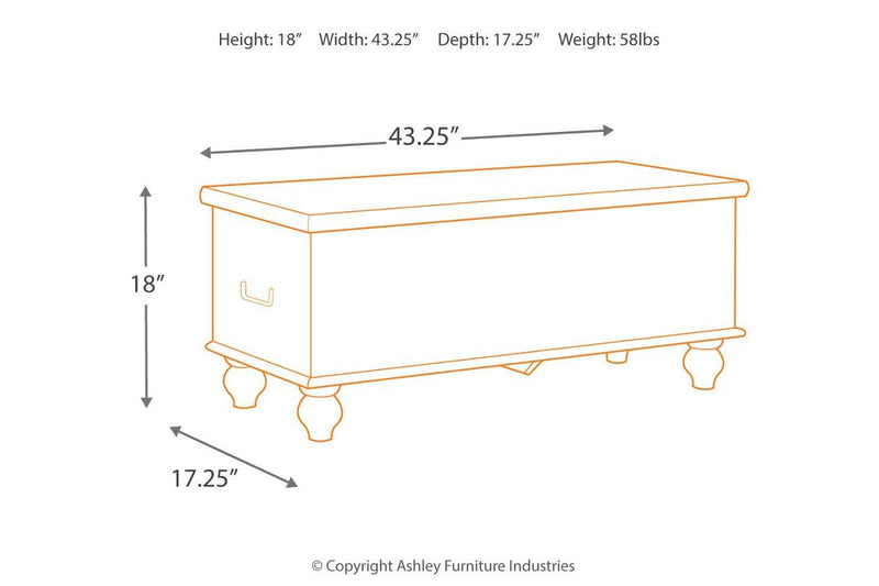 Fossil Ridge Beige Storage Bench - Lara FurnitureAccent Bench