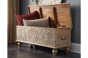Fossil Ridge Beige Storage Bench - Lara FurnitureAccent Bench