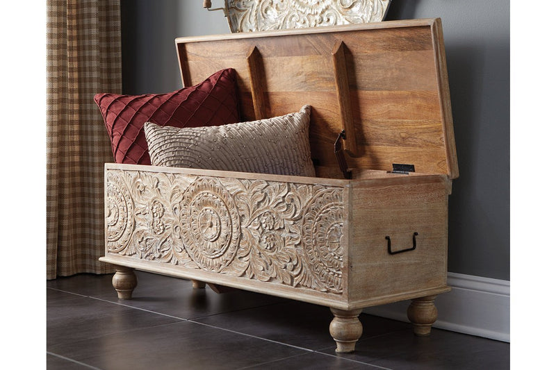 Fossil Ridge Beige Storage Bench - Lara FurnitureAccent Bench