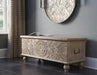 Fossil Ridge Beige Storage Bench - Gate FurnitureAccent Bench