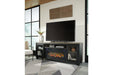 Foyland Black/Brown 83" TV Stand with Electric Fireplace - Gate FurnitureTV Stand