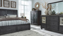 Foyland Black/Brown Footboard Storage Platform Bedroom Set - Gate FurnitureBedroom Set