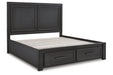 Foyland Black/Brown King Panel Storage Bed - Gate FurnitureKing Bed
