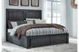Foyland Black/Brown Queen Panel Storage Bed - Gate FurnitureQueen Bed