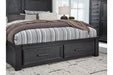 Foyland Black/Brown Queen Panel Storage Bed - Gate FurnitureQueen Bed