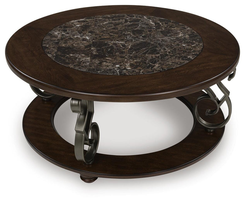 Frallyn Dark Brown Coffee Table - T623-8