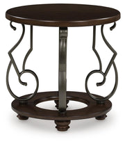 Frallyn Dark Brown End Table - T623-6