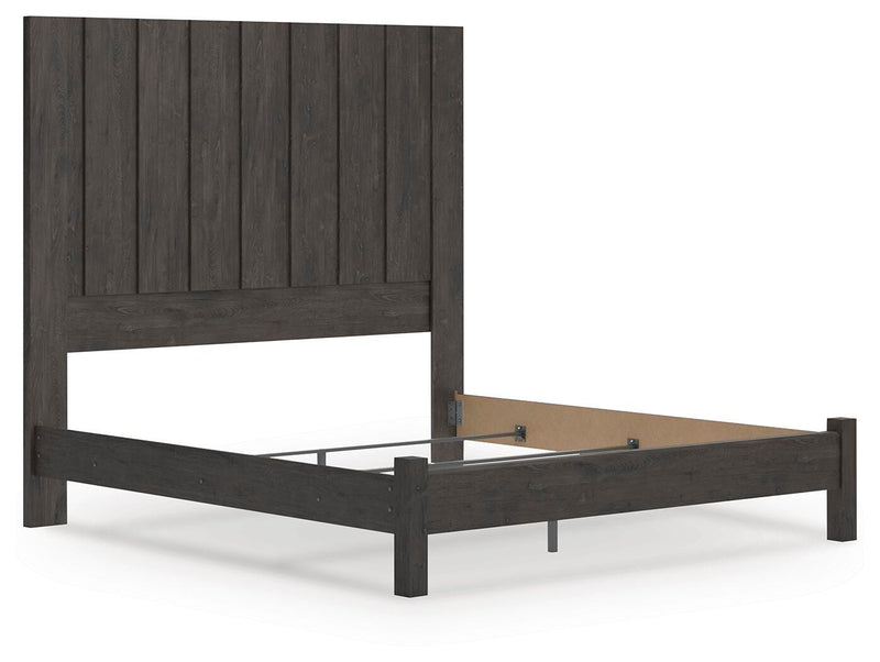 Fraluna Charcoal King Panel Bed - PCB3370B8