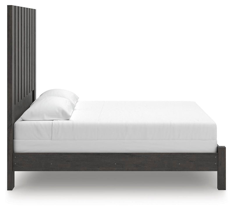 Fraluna Charcoal King Panel Bed - PCB3370B8