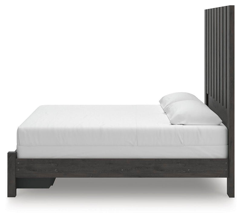 Fraluna Charcoal King Panel Storage Bed - PCB3370B9