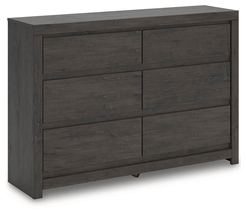 Fraluna King Panel Bed and Dresser in Charcoal - PKG021668