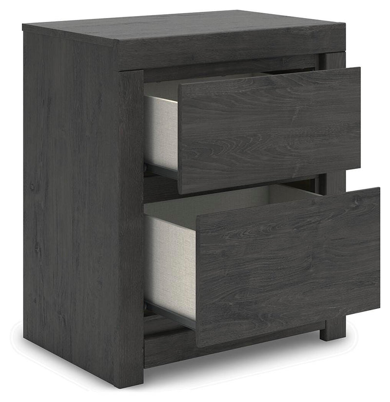Fraluna King Panel Bed, Dresser and Nightstand in Charcoal - PKG021669