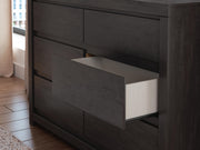 Fraluna King Panel Bed, Dresser and Nightstand in Charcoal - PKG021669