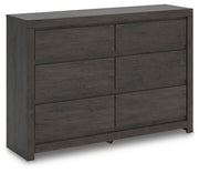 Fraluna King Panel Bed, Dresser and Nightstand in Charcoal - PKG021669