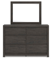 Fraluna King Panel Bed, Dresser, Mirror and 2 Nightstands in Charcoal - PKG021663