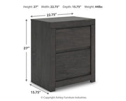 Fraluna King Panel Bed, Dresser, Mirror and 2 Nightstands in Charcoal - PKG021663