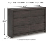 Fraluna King Panel Storage Bed and Dresser in Charcoal - PKG021684