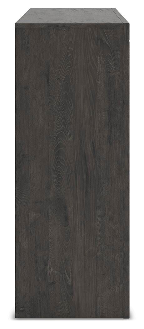 Fraluna Queen Panel Bed and Dresser in Charcoal - PKG021660