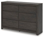 Fraluna Queen Panel Bed and Dresser in Charcoal - PKG021660