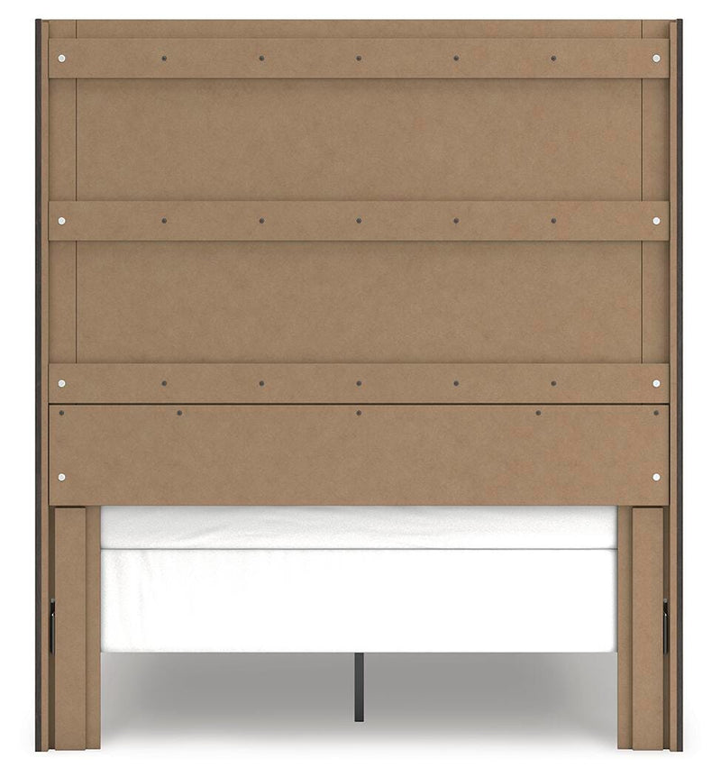 Fraluna Queen Panel Bed, Dresser and Nightstand in Charcoal - PKG021661