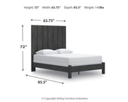 Fraluna Queen Panel Bed, Dresser and Nightstand in Charcoal - PKG021661