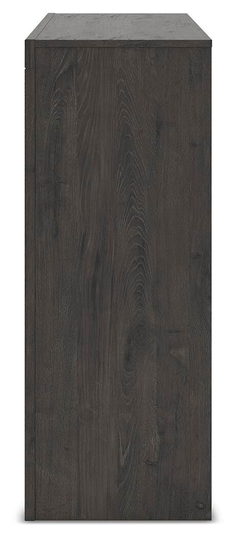 Fraluna Queen Panel Bed, Dresser and Nightstand in Charcoal - PKG021661
