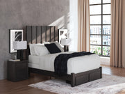 Fraluna Queen Panel Storage Bed, Dresser, Mirror and 2 Nightstands in Charcoal - PKG021671