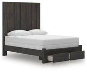 Fraluna Queen Panel Storage Bed, Dresser, Mirror and Chest in Charcoal - PKG021674