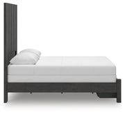 Fraluna Queen Panel Storage Bed, Dresser, Mirror and Chest in Charcoal - PKG021674