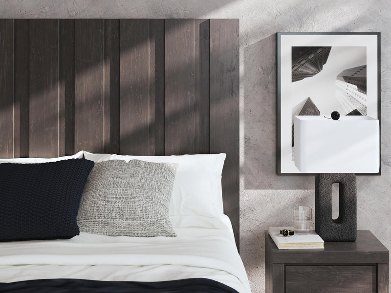 Fraluna Queen Panel Storage Bed, Dresser, Mirror and Nightstand in Charcoal - PKG021673