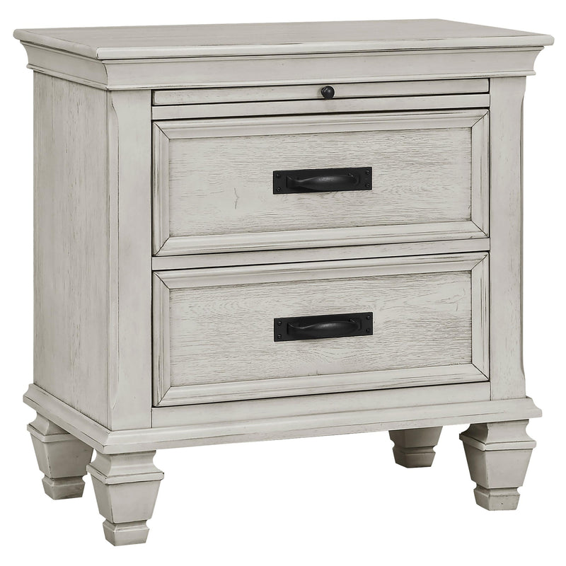 Franco 4-piece Eastern King Bedroom Set Distressed White - 205330KE-S4