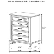 Franco 5-drawer Bedroom Chest Distressed White - 205335
