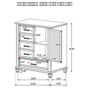 Franco 5-drawer Door Chest Distressed White - 205338