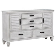 Franco 5-drawer Dresser Distressed White - 205333