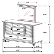 Franco 5-drawer Dresser with Mirror Distressed White - 205333M