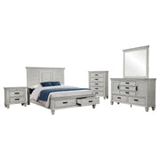 Franco 5-piece Eastern King Bedroom Set Distressed White - 205330KE-S5