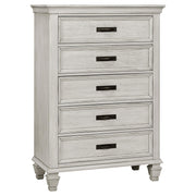 Franco 5-piece Eastern King Bedroom Set Distressed White - 205330KE-S5