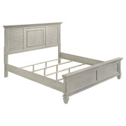 Franco Wood Eastern King Panel Bed Distressed White - 205331KE