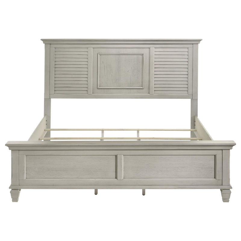 Franco Wood Eastern King Panel Bed Distressed White - 205331KE
