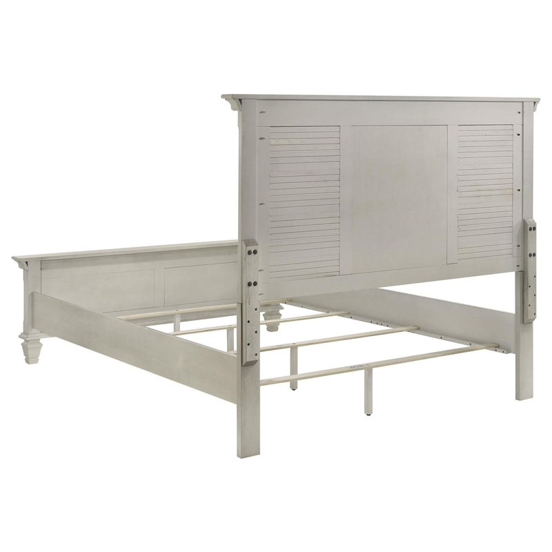 Franco Wood Queen Panel Bed Distressed White - 205331Q
