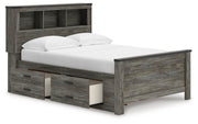 Frandern Full Bookcase Panel Bed with Storage, Dresser, Mirror and Chest - B4480B28