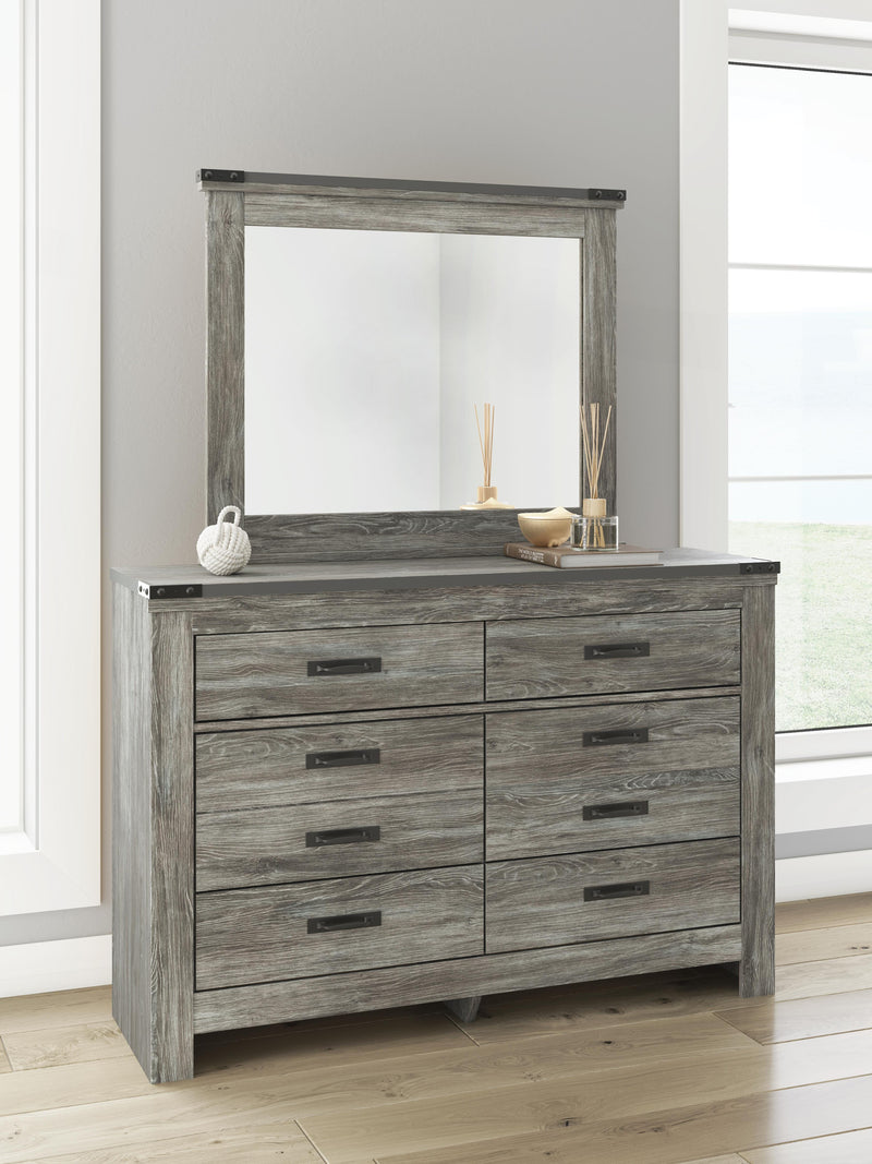 Frandern Full Bookcase Panel Bed with Storage, Dresser, Mirror and Chest - B4480B28